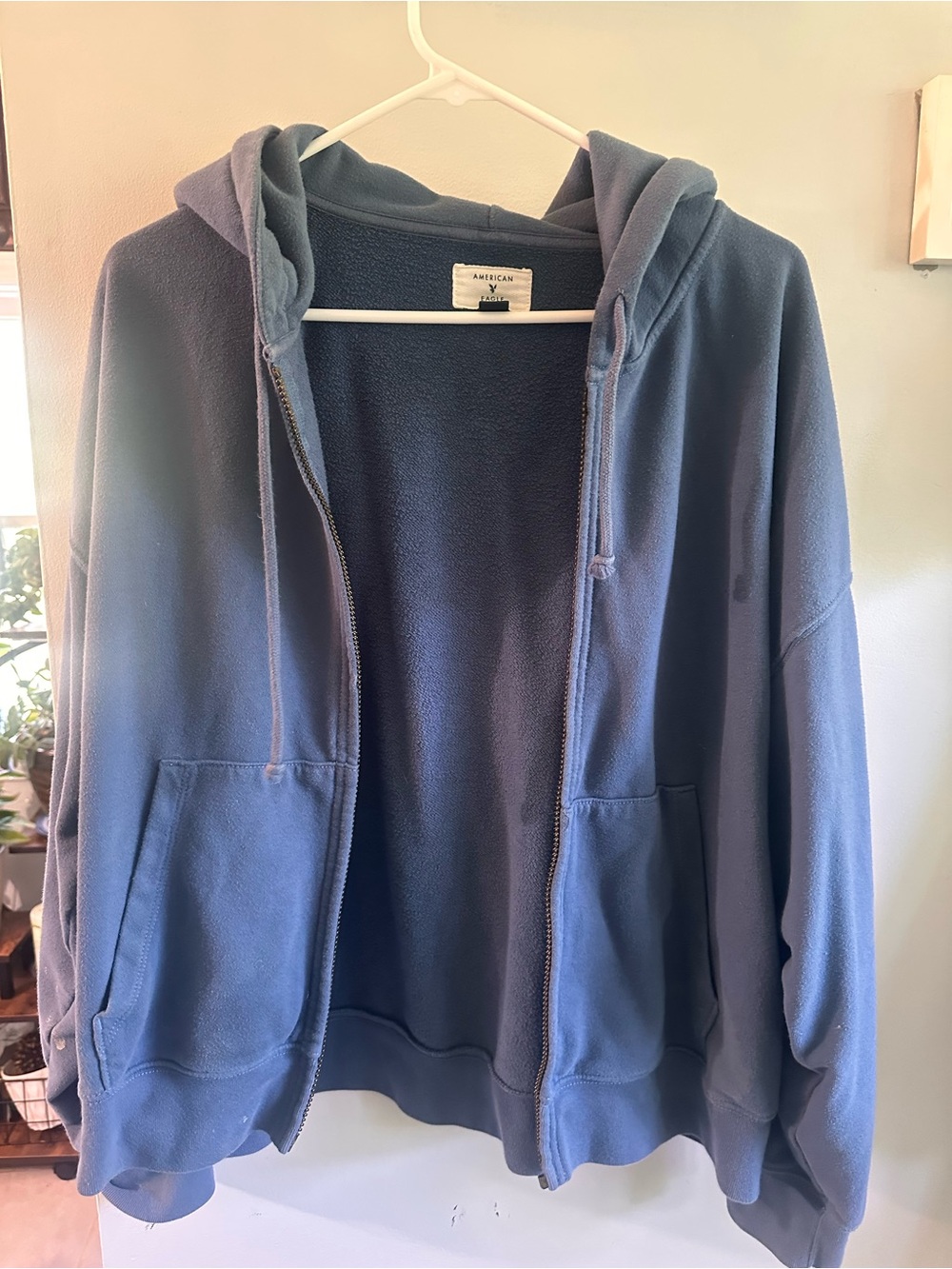 American Eagle Outfitters Blue Zip-Up Hoodie